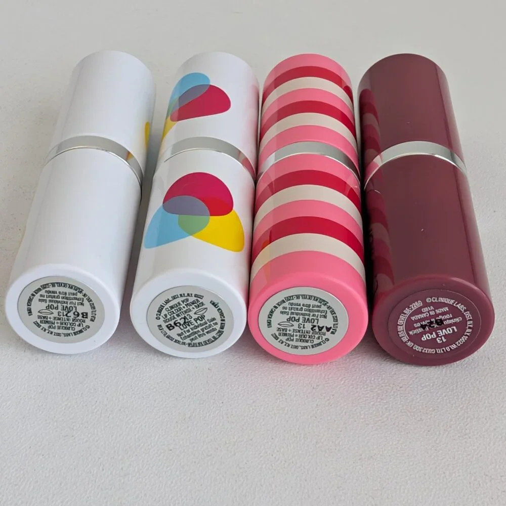 Clinique Pop Lip Colour + Primer Lipstick 13 Love Pop Full Size New Lot of 4